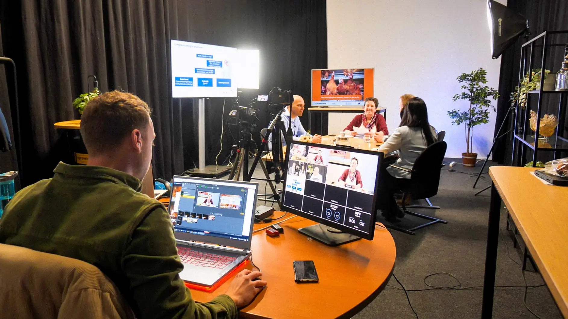 Voorbereiding op een Agrio TV uitzending